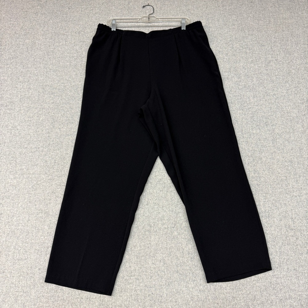 Koret | Straight Leg Elastic Waist Dress Pants | 14 | Black | Solid Pull On